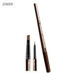 Crayon sourcil - zgeer - brun clair - double tte - rtractable - 360 degrs