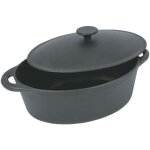 Crealys gourmet cocotte ovale en fonte dacier �maill�e - l 37 cm - 9 l - noir - tous feux dont induction ...