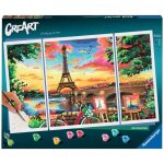 Creart paris format triptyque 80x50cm - peinture par numros ? ds 12 ans ? ravensburger - 20134