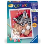 Creart kids 18x24cm chaton et son nounours kit de peinture par numros numro dart ds 9 ans 25838 ravensburge ...