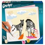 Creart zbre 20x20 cm - format carr - peinture par numros ? ds 12 ans ? ravensburger - 23666