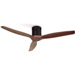 Ventilateur de plafond - create - sans lumi�re - silencieux - �132cm - noir / effet bois fonc�