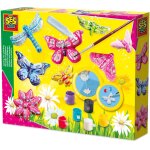 Ses creative - kit moulage pltre papillons - 6 couleurs de peinture + pinceau + paillettes - activit ...