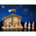 Crèche de noël - pearl - Étable en bois bambou et mousse - figurines en porcelaine - 200 x 300 x 100 ... Crèche de noël - pearl - Étable en bois bambou et mousse - figurines en porcelaine - 200 x 300 x 100 ...