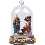 Crche de nol  led sous cloche de verre