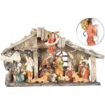 Crche de nol - non spcifi - 11 figurines peintes  la main - polyrsine - dimensions 29x18x8 cm
