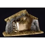 Crche de nol - traditionnelle - bois - 30 cm - 18 cm - mixte