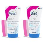 Crème dépilatoire - veet - sous la douche - peaux sensibles - tube de 150 ml - efficace et douceur Crème dépilatoire - veet - sous la douche - peaux sensibles - tube de 150 ml - efficace et douceur