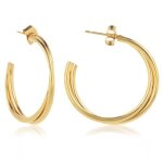 Cr�oles plaqu� or torsades - 30 mm 4 mm [q2621]