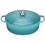 Le creuset 21178311702430 signature cocotte ovale fonte bleu carabe 31 cm