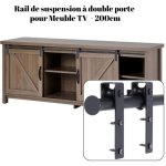 Crevette 200cm rail de suspension � double porte pour meuble tv petits meubles rail de porte coulissante ...