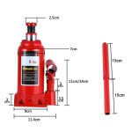 Cric  bouteille hydraulique - shipenophy - 6t - acier - rouge - hauteur max 340 mm