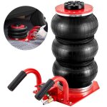 Cric pneumatique - vevor - 3 t cric de levage automobile - 14 - 45 cm 3 coussins portable - rouge