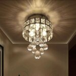 Cristal plafonnier chrome lumire moderne lustre clairage e14 douille plafonnier luminaire suspension ...