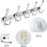 Crochet mural patres porte manteaux 5 crochet multifonction cintre en acier inoxydable solide hanging ...