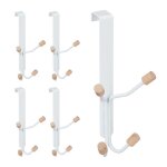 Crochet de porte lot de 10 scandinave pat�res en fer & bois chambre h x l x p 19 x 9 x 8 cm blanc / nature ...