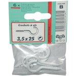 Crochet à vis - vynex - 2. 5x10 mm - acier rilsanisé - sachet de 15 crochets Crochet à vis - vynex - 2. 5x10 mm - acier rilsanisé - sachet de 15 crochets