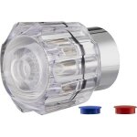 Croisillon cristal pour robinet avec pastilles bleu et rouge noyon & thiebault