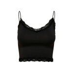 Crop top femme - only - onlvicky - noir - col v - dentelle