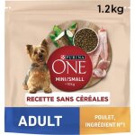 Croquettes chien mini - purina one - adult - recette sans c�r�ales - 12 kg - haute qualit�