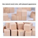 Cubes en bois - tmishion - 100 pcs - naturel - bricolage - dcoration pour enfants