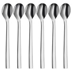 Cuill�res longues pour latte macchiato - wmf - 1291396046 - acier inoxydable - gris - 6 pi�ces