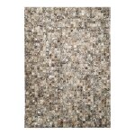 Tapis en cuir recycl� �clats argent�s marron 120x170