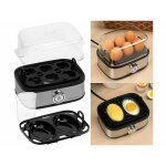 Cuiseur � ?uf - rosenstein & sohne - 2 en 1 - cuit jusqu� 6 ?ufs - acier inoxydable - compact