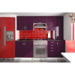Cuisine compl�te 220 cm oxane aubergine laqu�