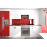 Cuisine compl�te 220 cm oxane blanche laqu�e