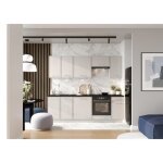 Cuisine complte bora 8 lments couleur beige mat - longueur 240 cm