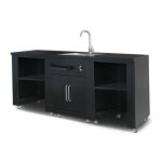 Cuisine dextrieur 3 lments avec vier noir - oviala