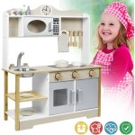 Lzq cuisine pour enfants cuisine de jeu accessoires en bois cuisine de jeu pour enfants avec plaque de ...