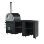 Cuisine extrieure 3 lments avec four  pizza noir - oviala