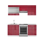 Cuisine fame - line 200 cm sans plan de travail rouge bordeaux haute brillance vicco Cuisine fame - line 200 cm sans plan de travail rouge bordeaux haute brillance vicco