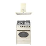 Cuisini�re � gaz - gurari - gch g 614 cr - 60 cm - 4 kw wok - multifonctionnel + hotte aspirante gch ...