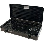Cuisini�re � gaz portable pour le camping r�chaud portable 2 br�leurs r�glable mpm kn - 02 / 1kb noir ...