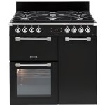 Cuisinire mixte leisure ck90f324k - 5 foyers gaz - four multifonction - noir lgant