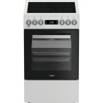 Cuisini�re vitroc�ramique - whirlpool - w5v5lcw - 4 foyers - 7900 w - l50 cm - blanc