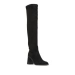 Cuissardes femme - la modeuse - noires en su�dine - talon carr� 5cm - fermeture �clair