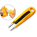 Cutter r�tractable q - connect lame acier 18 mm - coloris assortis jaune bleu orange