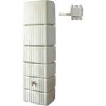 Cuve a�rienne - graf - slim 500 l sable - robinet pe imitation laiton - collecteur filtrant eco gris