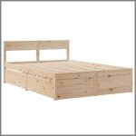 Cadre de lit - v geby - 140x190 cm - bois de pin massif - avec tiroirs - contemporain Cadre de lit - v geby - 140x190 cm - bois de pin massif - avec tiroirs - contemporain
