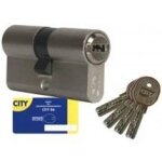 Cylindre de serrure double entr�e isr6 35x35 - iseo - 6 goupilles - laiton nickel�