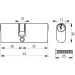 Thirard - cylindre de serrure double entr�e ovale 28x35mm laiton anti - arrachement 3 cl�s - thirard