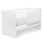 Dalia lit b�b� enfant avec barreaux amovibles et sommier r�glable 120x60 blanc