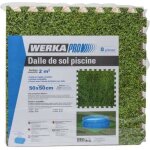 Dalle pour piscine imprim� gazon 50x50cm 1cm �paisseur 8 pi�ces werka pro