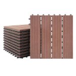 Dalles de terrasse - hengmei - wpc 30x30 cm - marron - antid�rapant - r�sistant aux intemp�ries