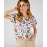 Damart - chemisier imprim� fleurs - ecru floral