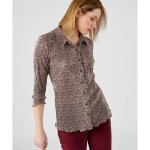 Damart - chemisier pliss� manches 3 / 4 - gris fleuri